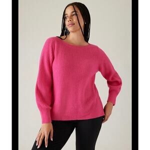 Athleta Layover Pullover Sweater in Tulip pink Size Small